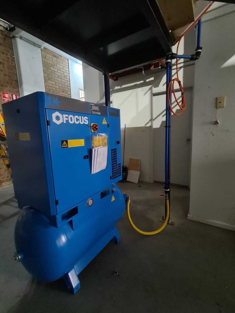 tank mounted industrial air compressors install